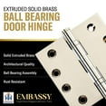 thumbnail image 4 of Embassy 3.5” x 3.5” Door Hinge Heavy Duty Hinges Polished Nickel Finish with Flat Finials, 4 of 9