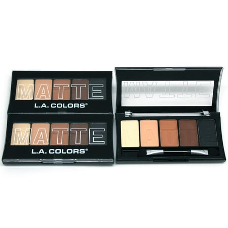 (3 Pack) L.A. Colors Matte Eyeshadow - Brown Tweed, These matte palettes are full of five silky, soft and blendable shades. By LA