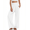 White, variant on DOCVIT Womens Wide Leg Pants High Elastic Waist with Pockets Summer S-XXL