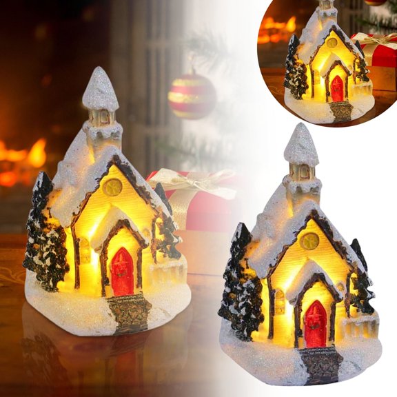 Elegant Desktop Ornament Unique Art Piece Decorative Figurine For Home Shelf Table Display Christmas Glowing Resin