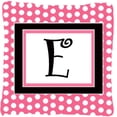 thumbnail image 5 of Carolines Treasures CJ1001-UPW1414 Letter U Initial Monogram - Pink Black Polka Dots Indoor & Outdoor Fabric Decorative Pillow, 5 of 7