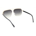 thumbnail image 4 of Mens Sophisticated Rectangular Flat Top Euro Style Metal Rim Sunglasses Gold Black - Smoke, 4 of 4