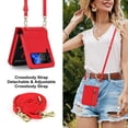 thumbnail image 5 of Allytechgroup Wallet Case for Samsung Galaxy Z Flip 4 with Crossbody Strap, Premium PU Leather Zipper Pocket Shockproof Cards Holder Phone Case for Women Girls, Red, 5 of 8