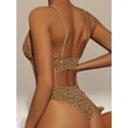 thumbnail image 4 of 2 SETS Leopard Print Spaghetti Strap Lingerie Set - Includes Bra & Cheeky Panty In Brown And Nude. Women's Intimate Apparel, 4 of 10