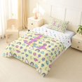 thumbnail image 2 of Manfei Cartoon Monogram L Pattern Twin Comforter Sets,Cute Unicorn Bedding Set,Yellow,Polkadot Reversible,2 Pieces,1 Comforter and 1 Pillowcase, 2 of 7