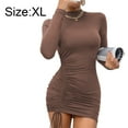 thumbnail image 2 of Vestido mini ajustado con cordón y manga larga para mujer sexy para discoteca, 2 of 6