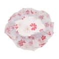 thumbnail image 2 of Mujeres flor baño sombrero cara pelo cubierta elástico impermeable reutilizable Rosado Colcomx Gorro de ducha para el cabello, 2 of 8