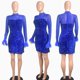 thumbnail image 5 of Minivestido Jigfar para mujer, sexy y elegante, con malla de strass, azul, 5 of 6