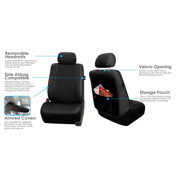 Bucket seat top covers with armrest
