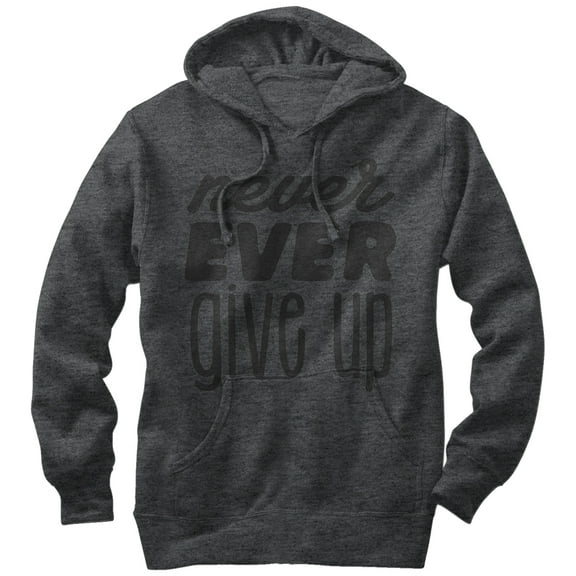 Women's CHIN UP Never Give Up  Pull Over Hoodie Charcoal Heather Medium