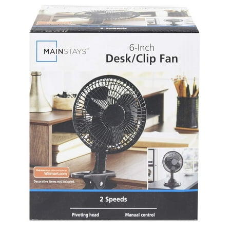 Mainstays 6 Inch Desk Clip Fan 2 In 1 Walmart Com