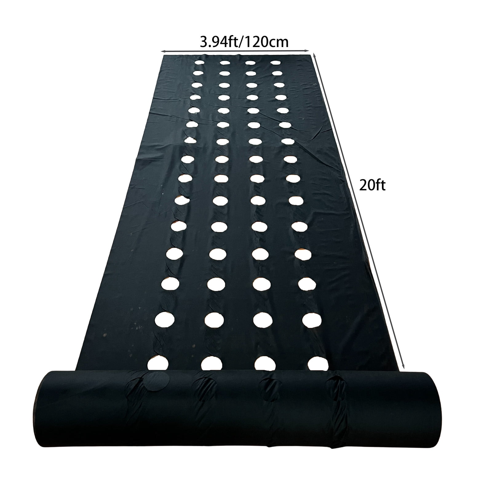 Strawberry planting perforated weed barrier fabric kit, water-permeable and breathable — this landscape fabric is used for preventing weeds in vegetable and fruit planting.