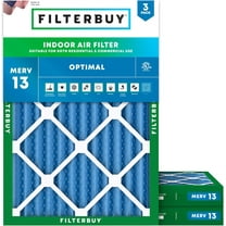 Filterbuy 23x25x2 MERV 13 Health Defense, Pleated HVAC AC Furnace Air Filters (3-Pack)