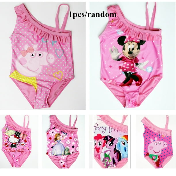 Alician Girls Swimwear One piece Swimsuit 2 8 Years Old Cartoon Print One piece Swimwear Random Walmart