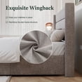 thumbnail image 6 of Amolife Queen Size Lift Up Storage Bed Frame With Upholstered Wingback Headboard, Hydraulic Support, No Box Spring Needed, Beige, 6 of 9