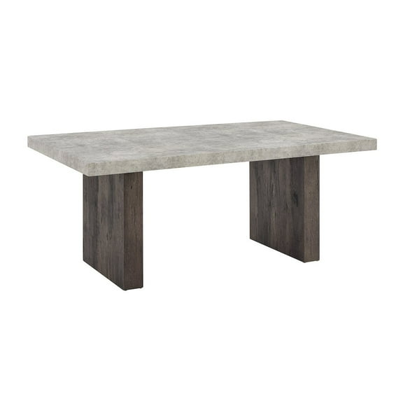 Roundhill Furniture Sorlen Modern 72" Dining Table with 3D Faux Concrete Top