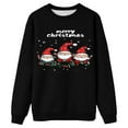 thumbnail image 5 of Hxshgdsn Family Matching Sweatshirt Crew Neck Santa Claus Printed Pullover Tops Trendy Black 2 130, 5 of 7