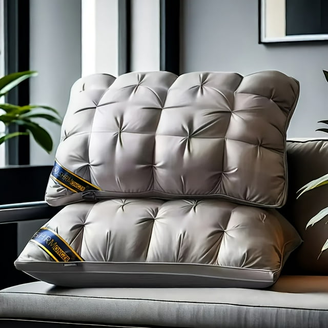 Luxury Plush Hotel-Style Bed Pillow - Extra Large Deep Comfort, Soft & Pressure-Resistant, Zippered Removable Polyester Cover, Machine Washable, All-Season Elegant Bed Cushion for Home