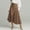 *Coffee, variant on Women's Linen High Waisted A Line Midi Skirt,Casual Button Front Flared Skirt for Work Black,Women's Plus M