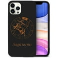thumbnail image 1 of Case Yard Wooden Case for iPhone-12/12-Pro Soft TPU Silicone cover Slim Fit Shockproof Wood Protective Phone Cover for Girls Boys Men and Women Supports Wireless Charging Sagittarius Sign Design, 1 of 7