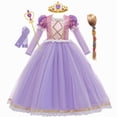 thumbnail image 1 of Disney niños niña Rapunzel princesa vestido niños Cenicienta Ariel carnaval Cosplay disfraz cumpleaños fiesta vestido ropa 5-6T (etiqueta 130) Gao Jinjia LED, 1 of 2