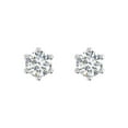 thumbnail image 3 of 2/3 Carat Diamond 6-Prong Set Stud Earrings in 14K White Gold (0.66 Ct), 3 of 6