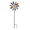 thumbnail image 2 of Molino de viento de metal de hierro para jardinería patio molino de viento para exteriores molino de viento giratorio adornos artesanales de metal flores de colores 24x73cm ANGGREK  Otros, 2 of 8