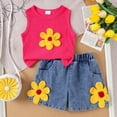 thumbnail image 2 of kpoplk Toddler Girl Clothes Baby Summer Outfits Plaid Ruffle Sleeveless Vest Tank Tops Pants Set 12 18 24 Month 2T 3T 4T Size 7-8 Years,Hot Pink, 2 of 9