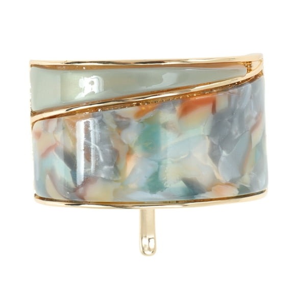 Unique Bargains 1 Pc Ponytail Buckle Hair Clip Trapezoid Splicing Hair Ponytail Cuff for Women Green