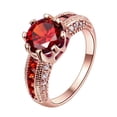 thumbnail image 2 of Fashion Women Jewelry Ring Rose Gold/Yellow Gold Filled Ring 2 Carat Cubic Zirconia Band Ring, 2 of 2