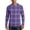 Purple, variant on OIOLOYJM Mens Fishing Shirts Long Sleeve UPF Sun protection Plaid Uv Quick Dry Swim Beach Shirts Rash Guard Hiking Workout Classic Fit T-Shirt Red L
