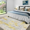 thumbnail image 5 of Cydiria Modern, Distressed Vintage Faux Wool Area Rug, 5' x 8', Gold, 5 of 8