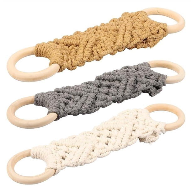 Anillo Porta Toallas Boho, 3 Piezas Porta Toallas de Crochet Hecho A Mano para Cocina y Baño, Cocina Decorativa