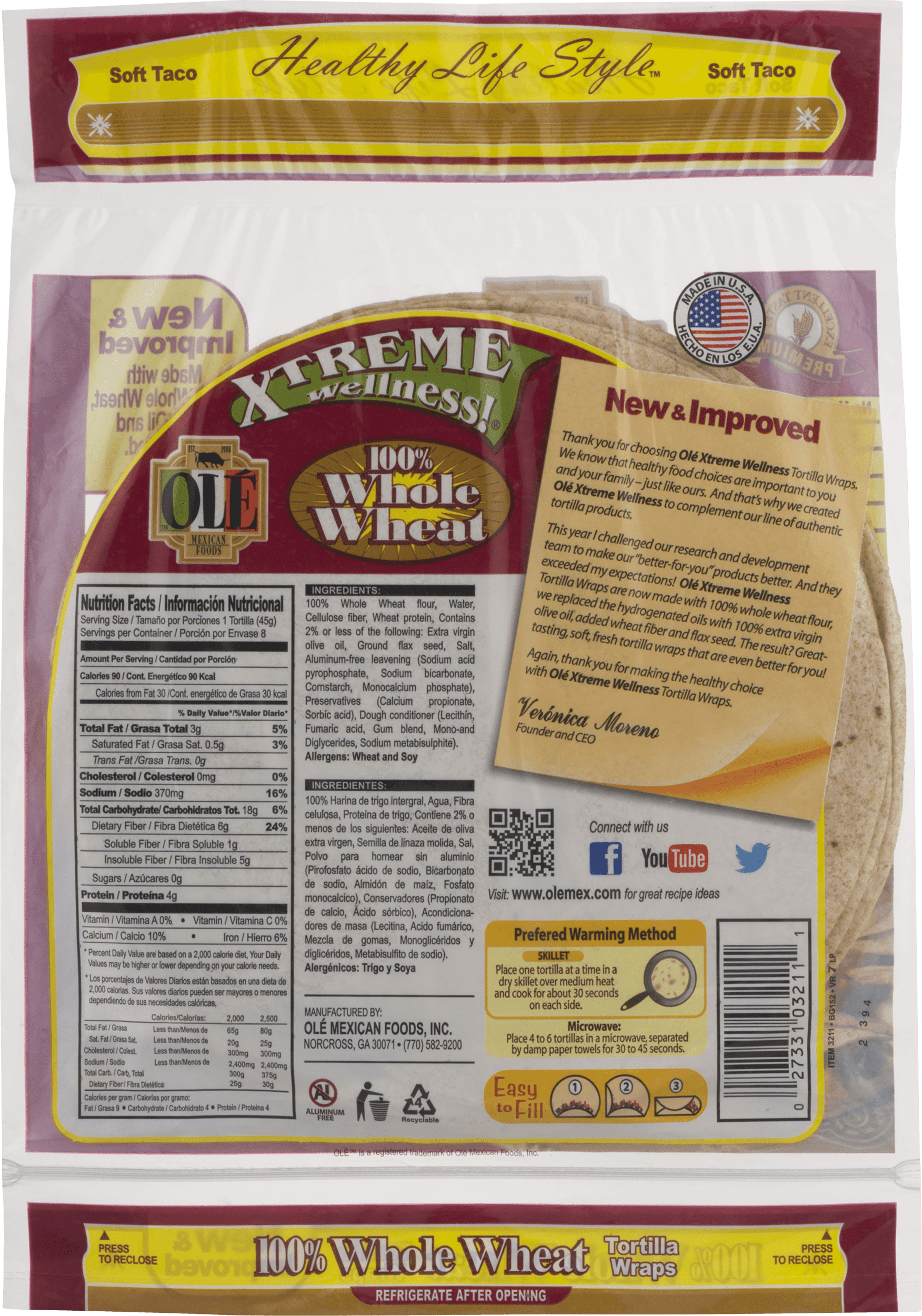 Ole Whole Wheat Tortilla Nutrition Information Nutrition Ftempo