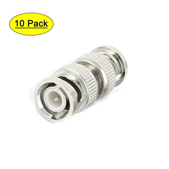 10 Pcs CCTV Security BNC Male to Male Coaxial Coupler Straight Adapter Connector
