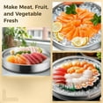 thumbnail image 5 of Stainless Steel Chilled Serving Tray, 11.2 Inches Cold Serving Tray Platter with Ice Chamber, Shrimp Cocktail Serving Dish Tray, Chilled Serving Dish for Party Fruit Food Buffet, 5 of 5
