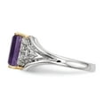 thumbnail image 3 of White Sterling Silver Ring Band Gemstone Yellow Diamond Amethyst Purple 2 to 8 mm (tapered), 3 of 5