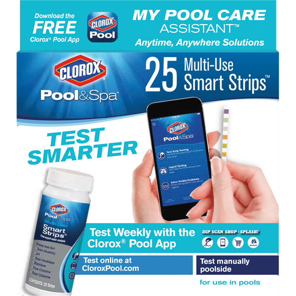 Clorox Pool&Spa My Pool Care Assistant Test Strips, 25 Count