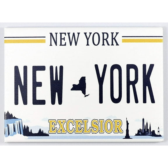 New York License Plate Fridge Collector's Souvenir Magnet 2.5" X 3.5"