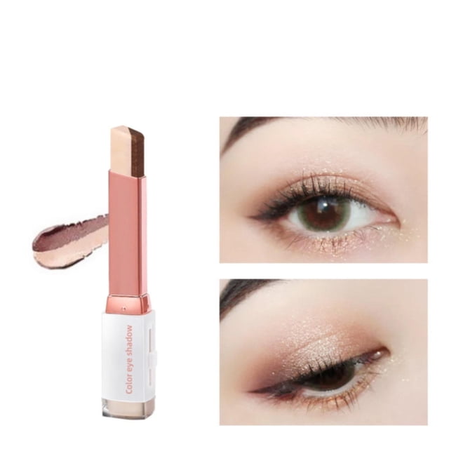 12 Colors Glitter Eye Shadow Stick Set Double Colors Eye Shadow Stick Glitter Eyeshadow Gradient Eyeshadow Makeup Stick Eyeshadow,Brown Makeup Eye Shadow