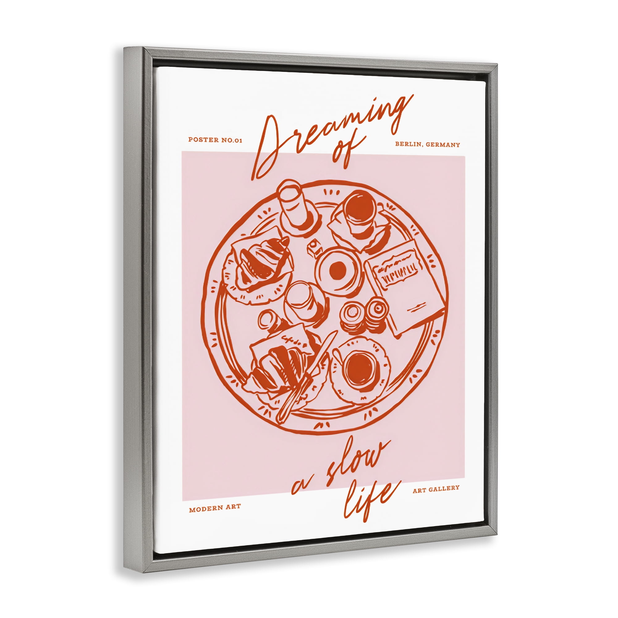 Stupell Industries Dreaming Of A Slow Life Gray Framed Floater Canvas Wall Art, design by The Prints Vibe