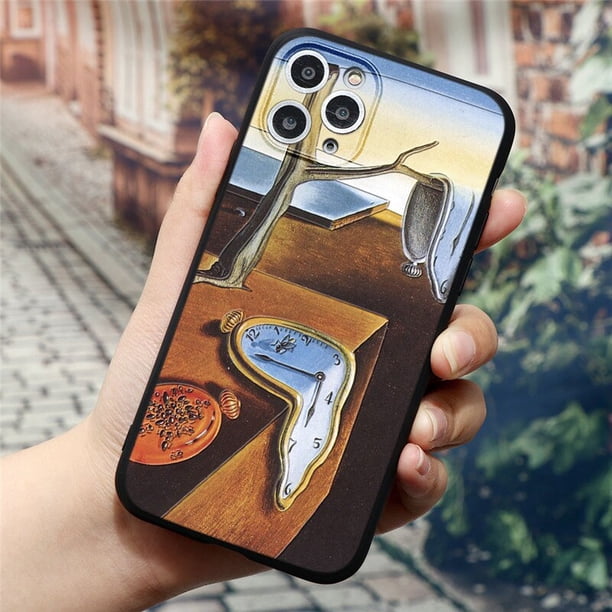 Funda con relieve 3D para iPhone SE 2020 XR X 7 8 6 Plus 6s, funda de silicona suave con pintura al óleo para iPhone 13 11 12 14 Pro XS Max, Capa de TPU Tan Jianjun unisex