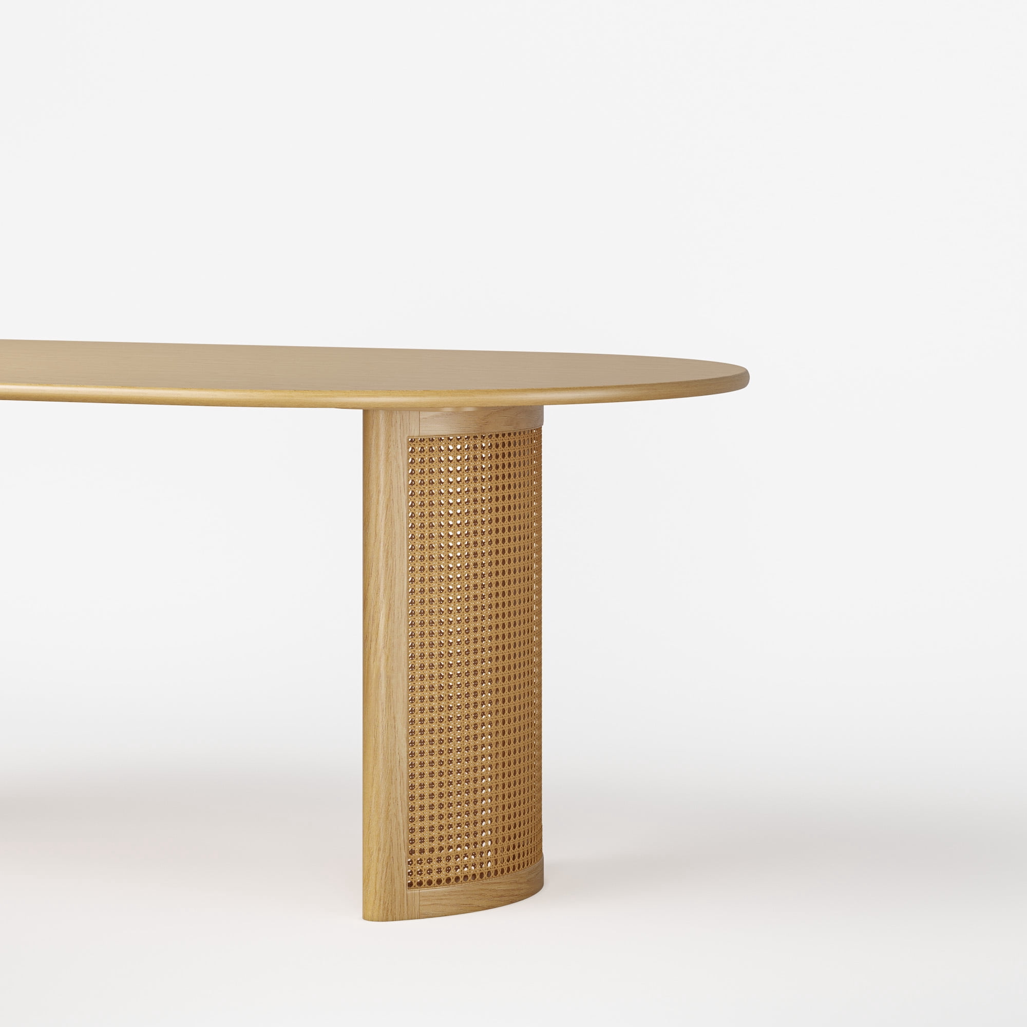 MAYEERTY 67x33.5x30 Modern Oval Dining Table for Kitchen Homey Family Dinners, Natural Wood ​