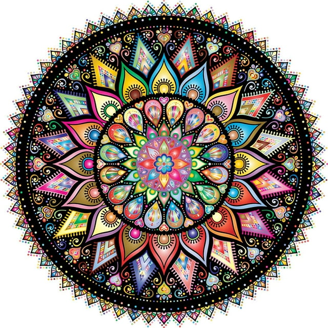 Rompecabezas Bgraamiens con mandala geométrica y colorida de 1000 piezas
