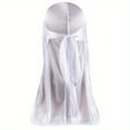 thumbnail image 1 of Men's Silk Durag Bonnet Bandana Silky Du Rag Doo Rag Long Tail Waves Cap WHITE, 1 of 6
