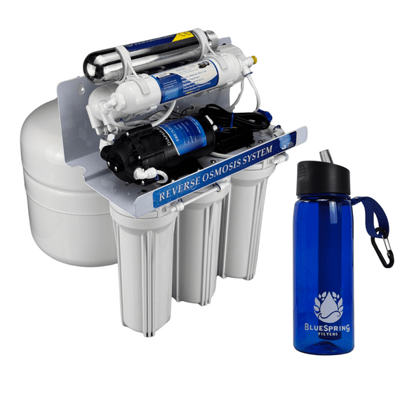 BlueSpring: Filtro De Agua Ósmosis 6 Etapas Presurizado + Botella Filtro