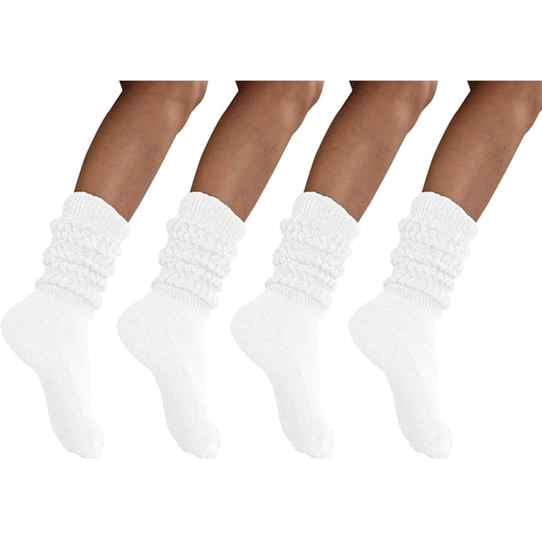 Calcetines holgados para mujer y hombre, calcetines de algodón extra altos/extra pesados, fabricados en EE. UU., talla 9-11, paquete de 4 Adepaton WMCH-209