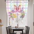 thumbnail image 3 of Happy Easter Balloon Curtains for Living Room/French Door, Rabbits Bows Tulips Eggs Colorful Stripes Tie Up Curtains 63 Inch Length Energy Saving Kitchen Curtains Shades for Windows 42"x63", 3 of 8