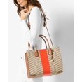 thumbnail image 2 of MICHAEL Michael Kors Womens Mercer Stripe Heritage Tote Bag Orange One Size, 2 of 3