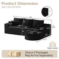 thumbnail image 2 of Wiilayok Corduroy Modular Cloud Couch,108" L Shaped Sectional Sofa Couches with Ottoman,Deep Seater,Comfy Black Sofa for Living Room Bedroom,No Assembly, 2 of 9